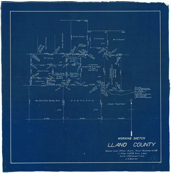 70619, Llano County Working Sketch 1, General Map Collection