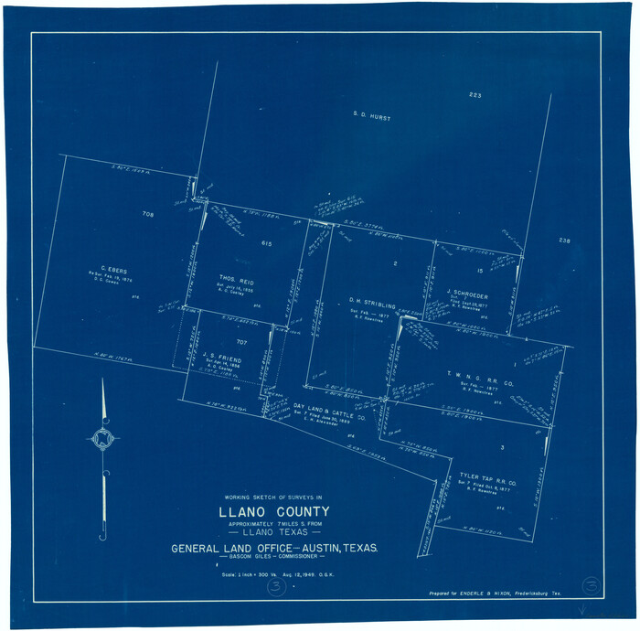 70621, Llano County Working Sketch 3, General Map Collection