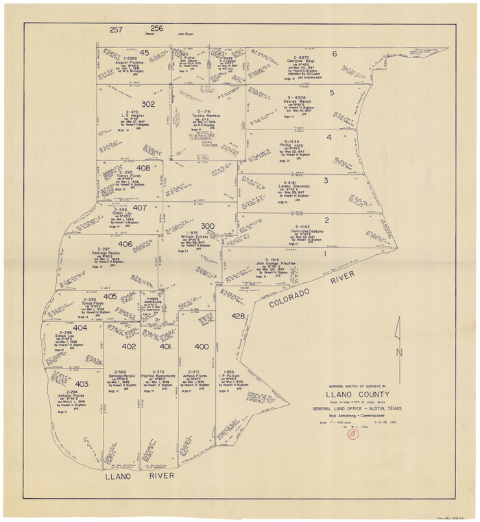70626, Llano County Working Sketch 8, General Map Collection
