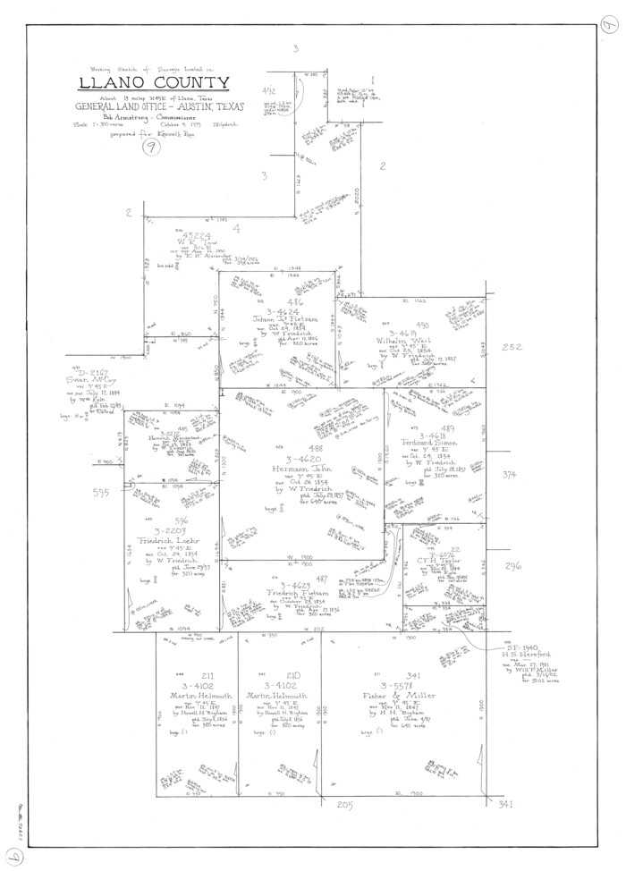 70627, Llano County Working Sketch 9, General Map Collection