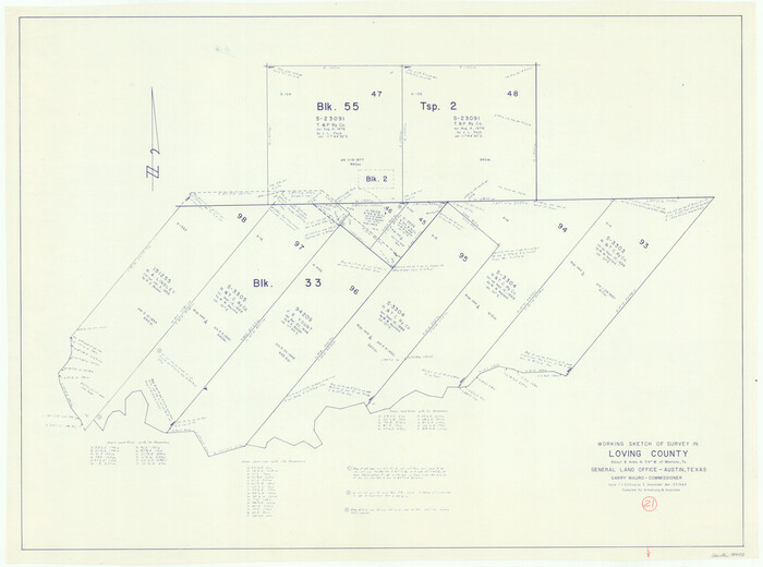70655, Loving County Working Sketch 21, General Map Collection