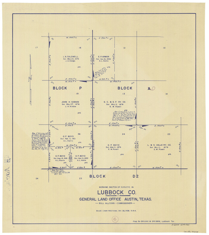 70666, Lubbock County Working Sketch 6, General Map Collection
