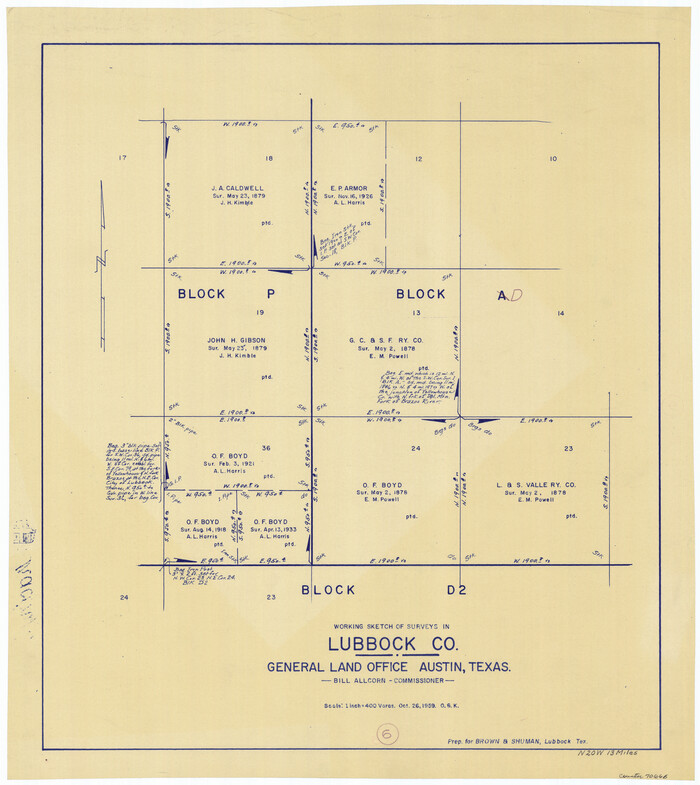 70666, Lubbock County Working Sketch 6, General Map Collection