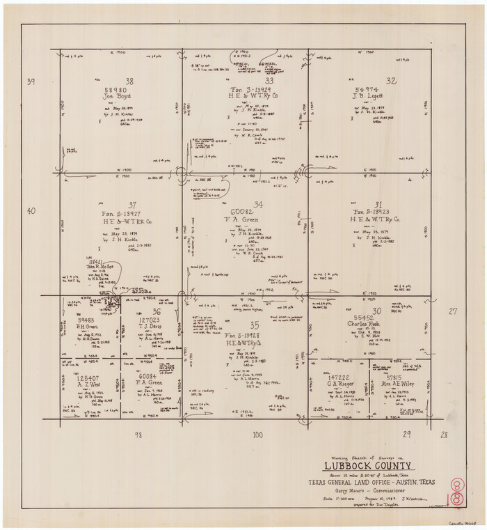 70668, Lubbock County Working Sketch 8, General Map Collection