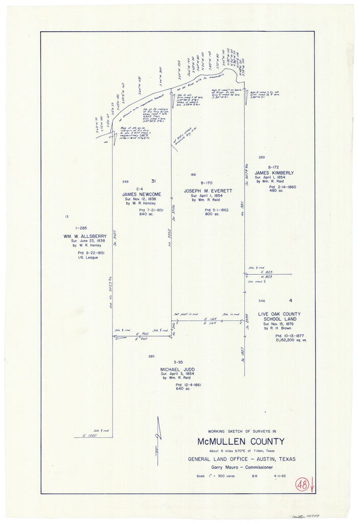 70749, McMullen County Working Sketch 48, General Map Collection
