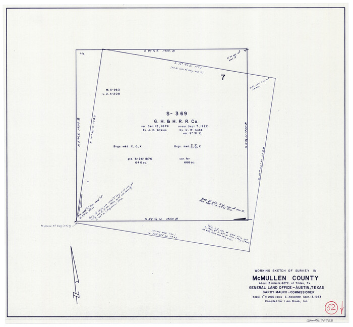 70753, McMullen County Working Sketch 52, General Map Collection
