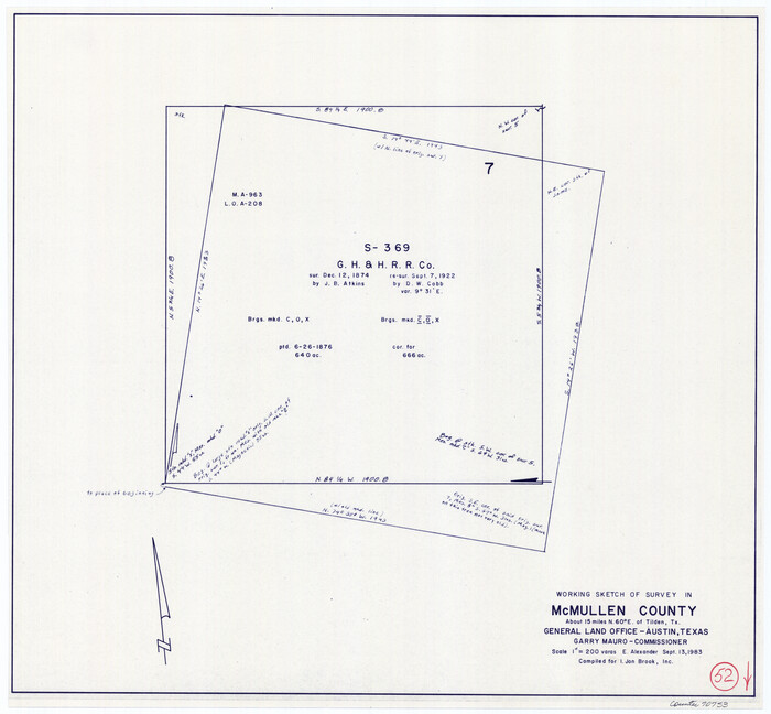 70753, McMullen County Working Sketch 52, General Map Collection