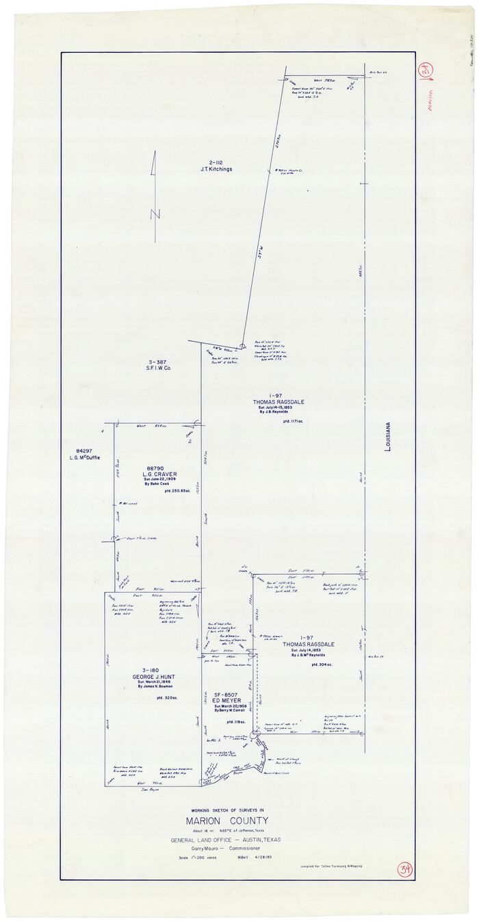 70810, Marion County Working Sketch 34, General Map Collection
