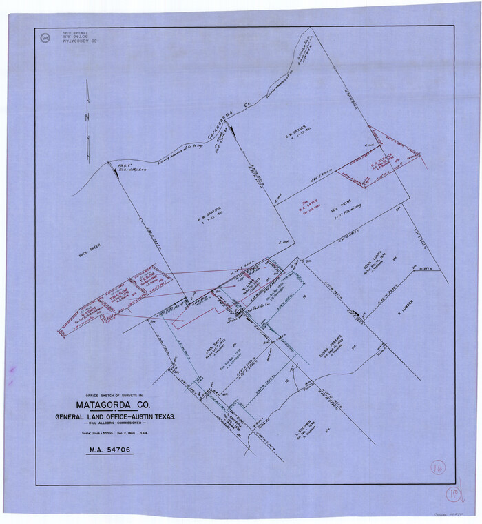 70874, Matagorda County Working Sketch 16, General Map Collection