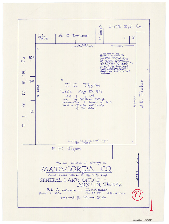 70885, Matagorda County Working Sketch 27, General Map Collection

