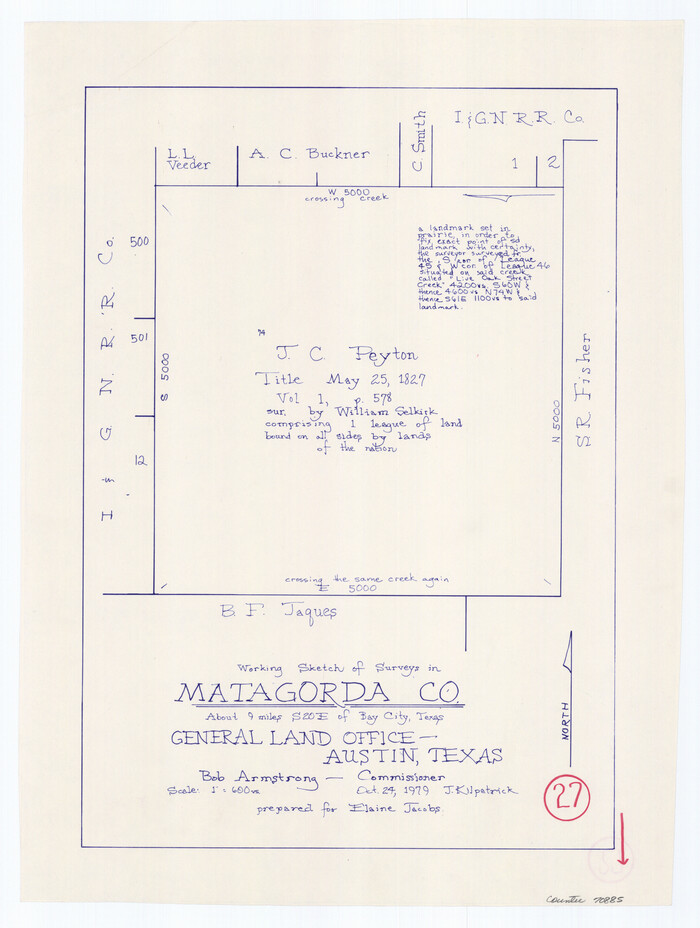 70885, Matagorda County Working Sketch 27, General Map Collection