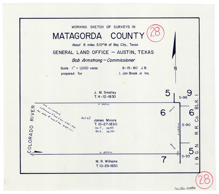 70886, Matagorda County Working Sketch 28, General Map Collection
