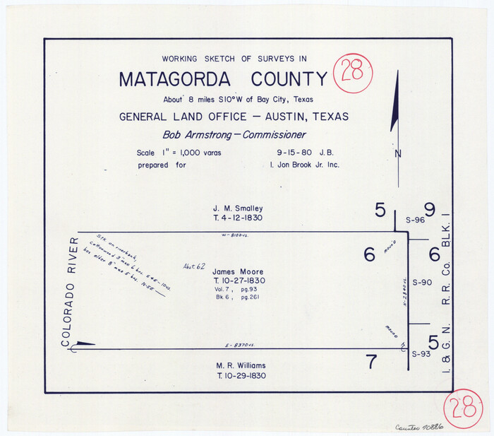 70886, Matagorda County Working Sketch 28, General Map Collection