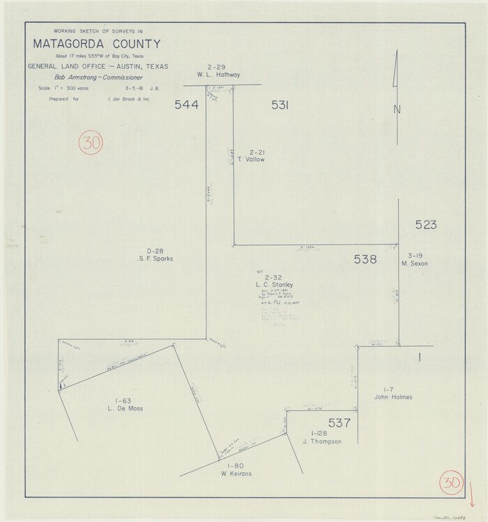 70888, Matagorda County Working Sketch 30, General Map Collection