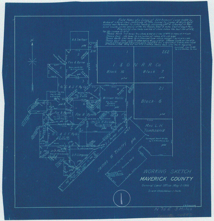 70893, Maverick County Working Sketch 1, General Map Collection