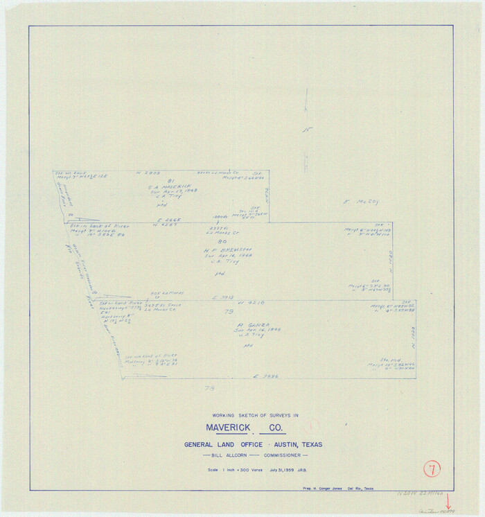 70899, Maverick County Working Sketch 7, General Map Collection