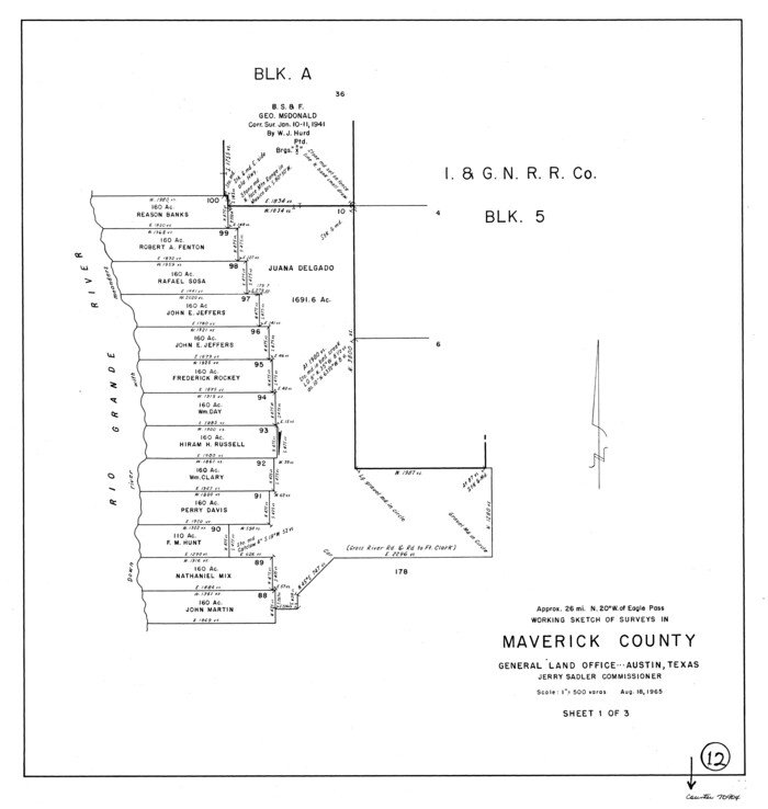 70904, Maverick County Working Sketch 12, General Map Collection