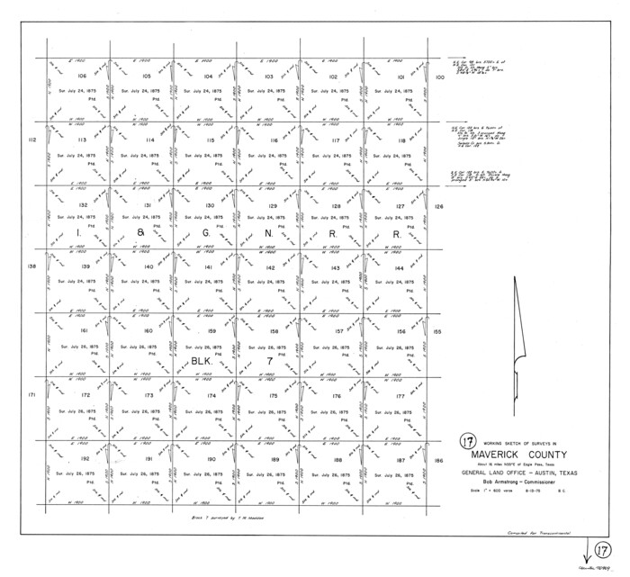 70909, Maverick County Working Sketch 17, General Map Collection