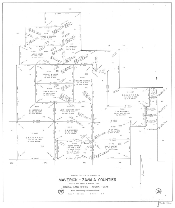 70912, Maverick County Working Sketch 20, General Map Collection