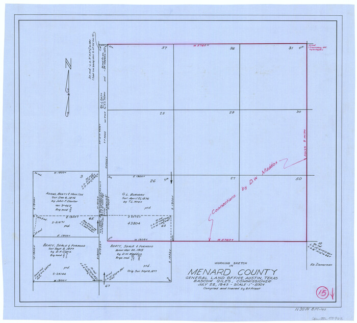 70962, Menard County Working Sketch 15, General Map Collection