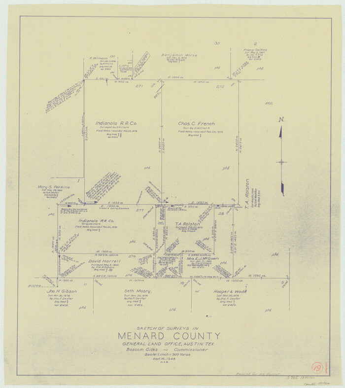 70966, Menard County Working Sketch 19, General Map Collection