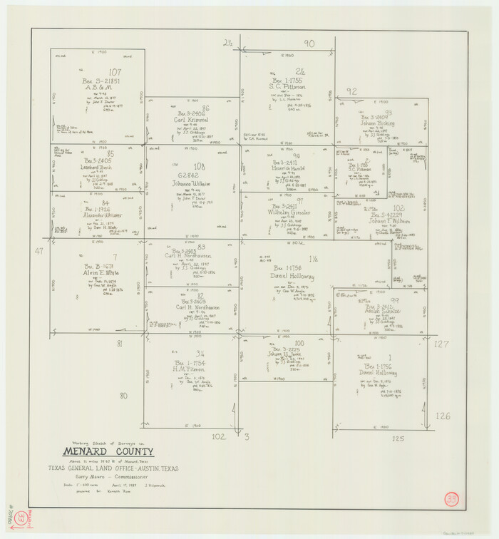 70980, Menard County Working Sketch 33, General Map Collection