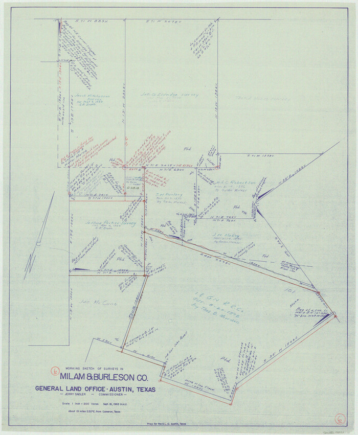 71021, Milam County Working Sketch 6, General Map Collection