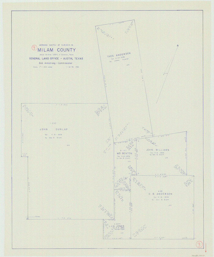 71024, Milam County Working Sketch 9, General Map Collection