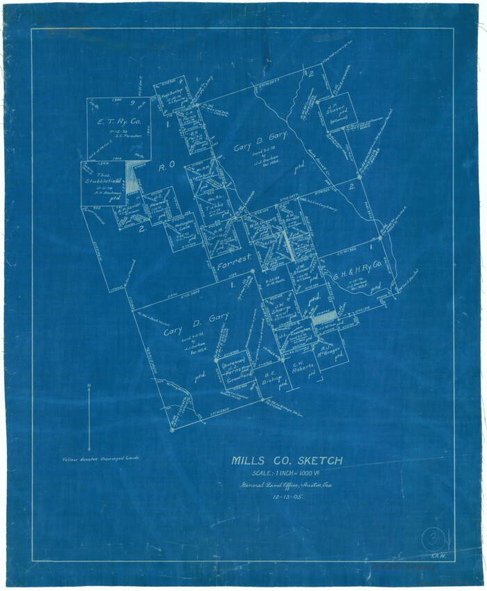 71033, Mills County Working Sketch 3, General Map Collection