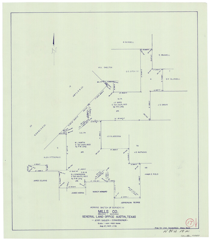 71047, Mills County Working Sketch 17, General Map Collection
