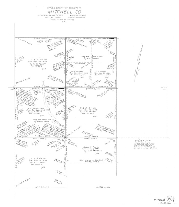 71063, Mitchell County Working Sketch 6, General Map Collection