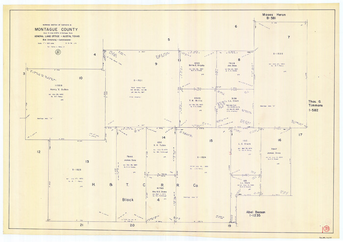 71099, Montague County Working Sketch 33, General Map Collection