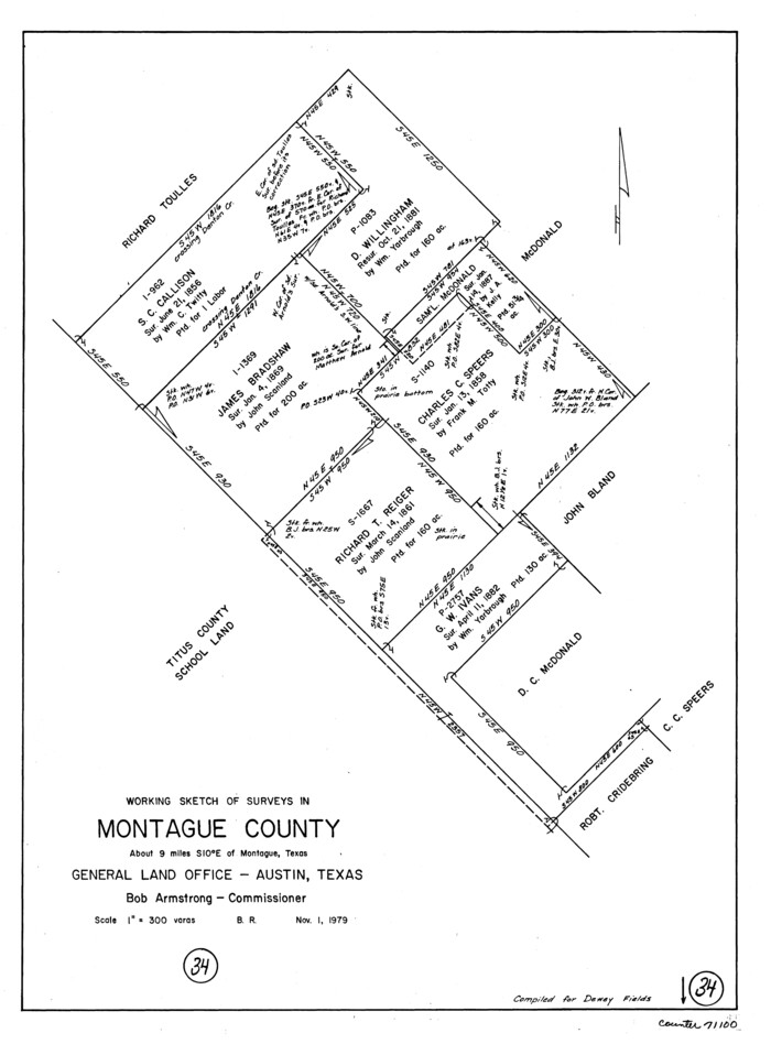 71100, Montague County Working Sketch 34, General Map Collection