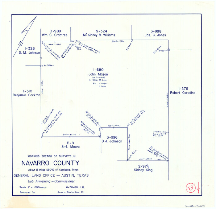 71243, Navarro County Working Sketch 13, General Map Collection