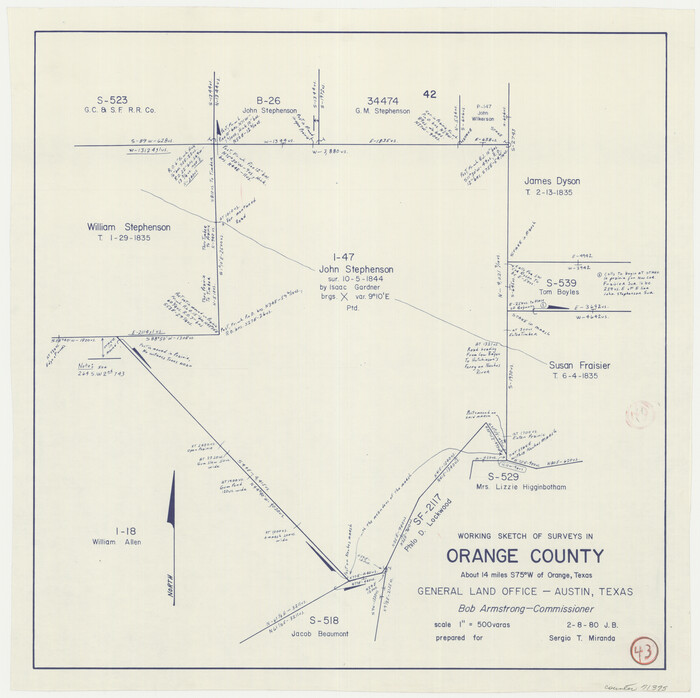 71375, Orange County Working Sketch 43, General Map Collection