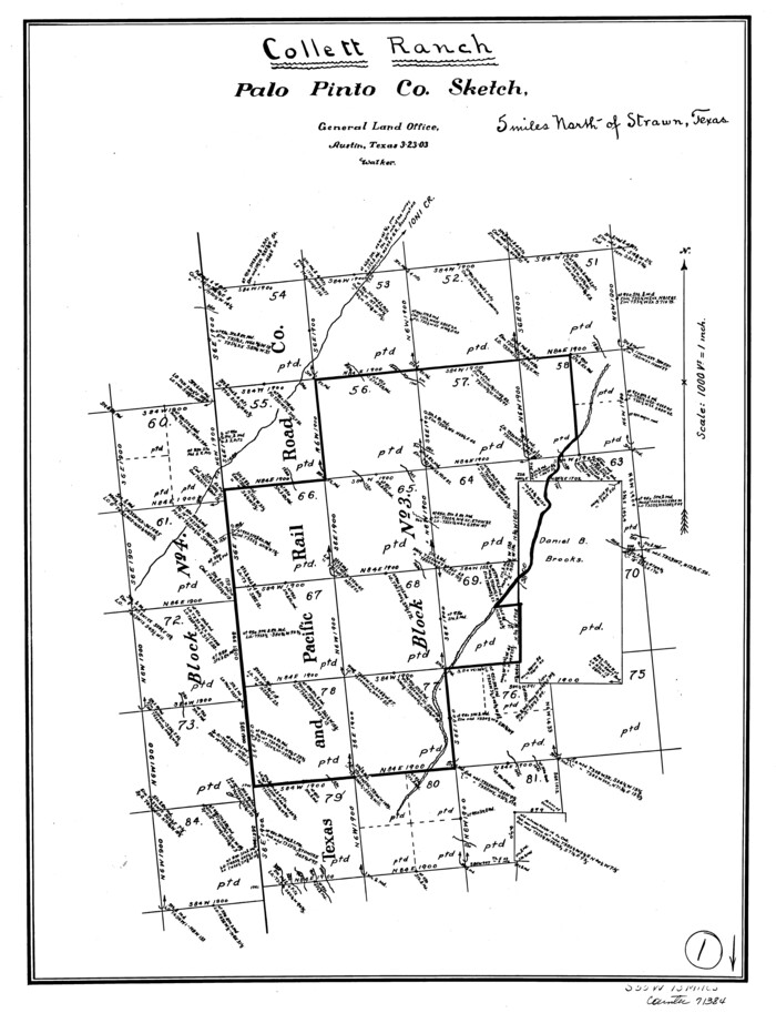 71384, Palo Pinto County Working Sketch 1, General Map Collection