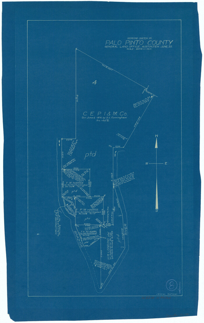 71391, Palo Pinto County Working Sketch 8, General Map Collection