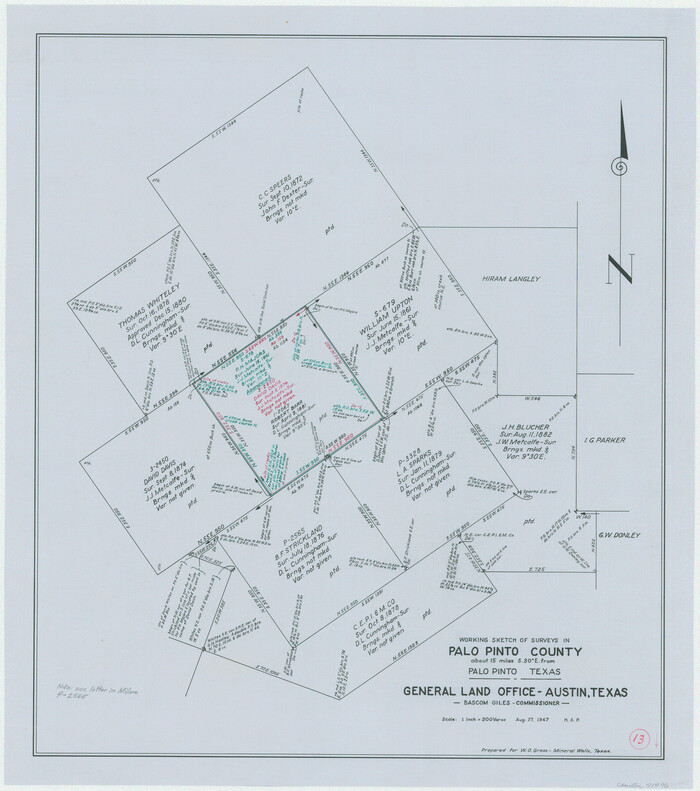71396, Palo Pinto County Working Sketch 13, General Map Collection
