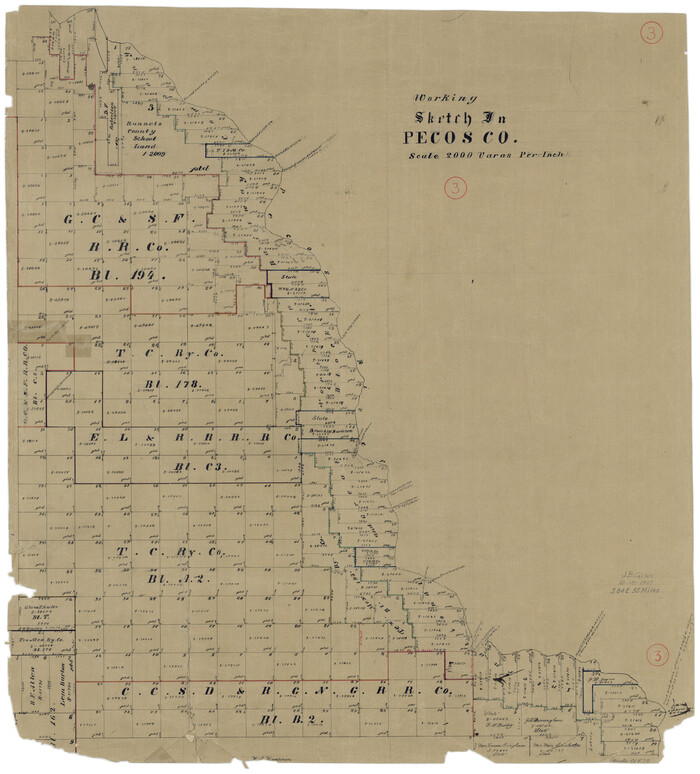 71473, Pecos County Working Sketch 3, General Map Collection
