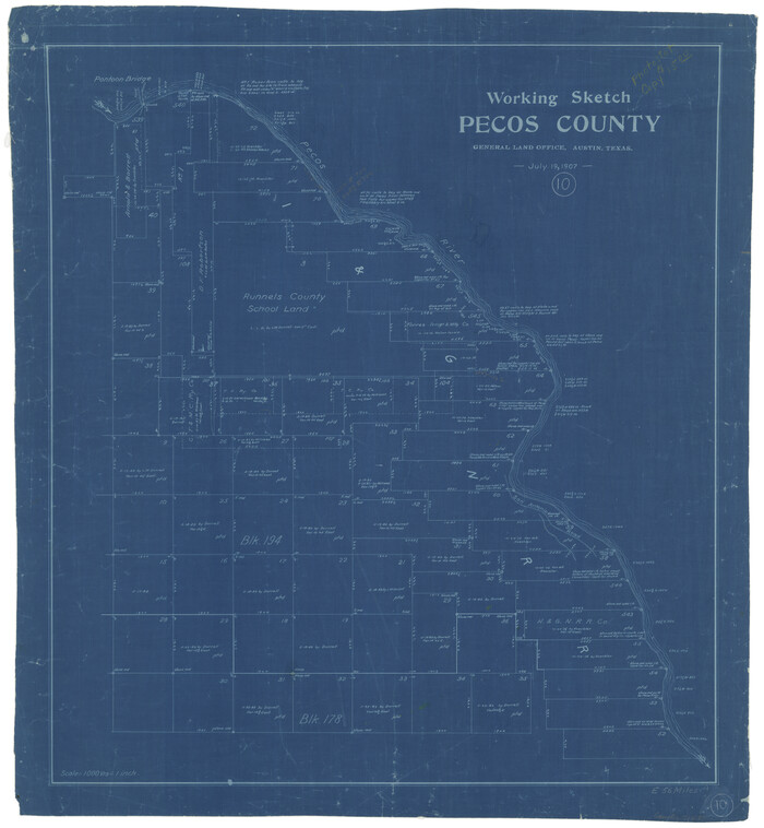 71480, Pecos County Working Sketch 10, General Map Collection

