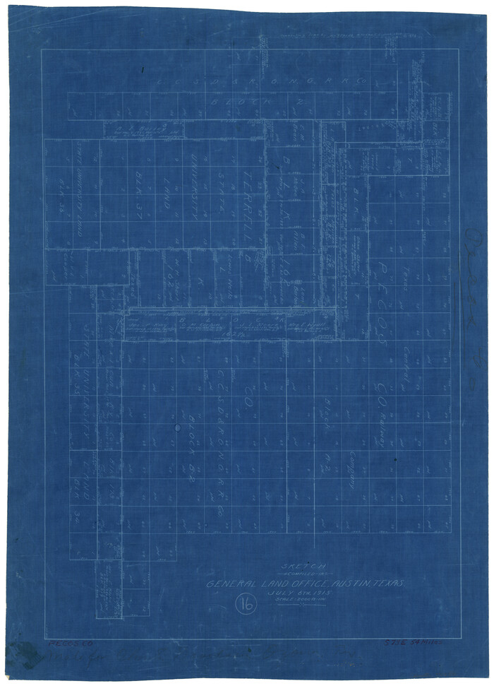 71486, Pecos County Working Sketch 16, General Map Collection
