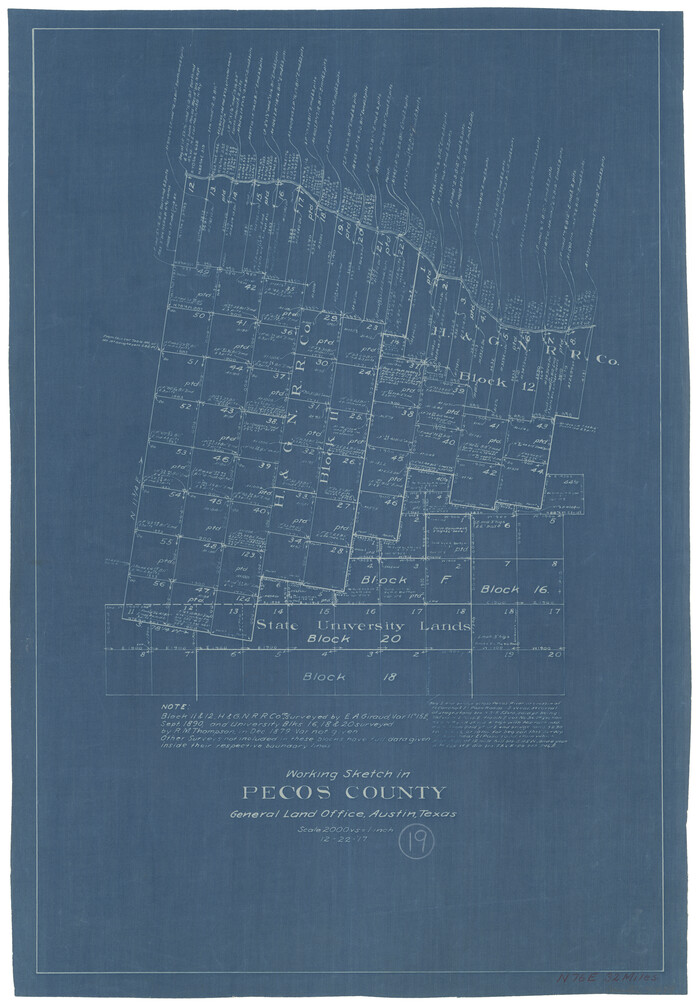 71489, Pecos County Working Sketch 19, General Map Collection

