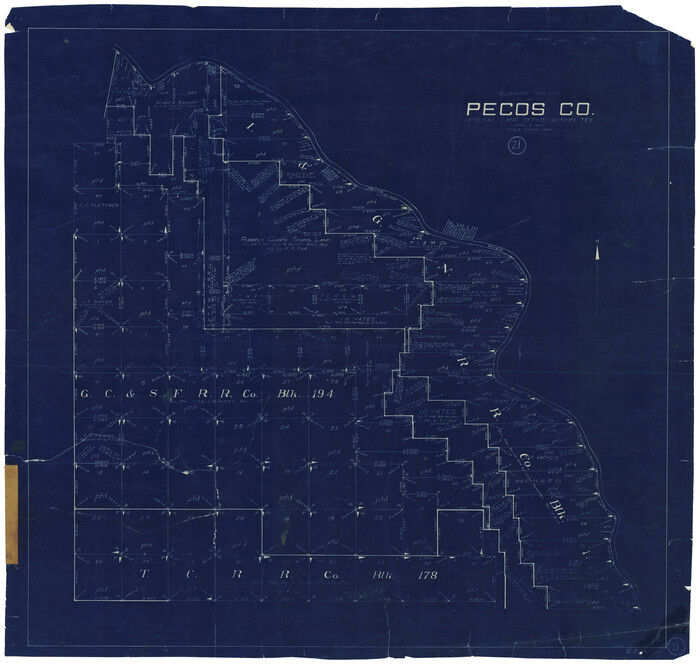 71491, Pecos County Working Sketch 21, General Map Collection
