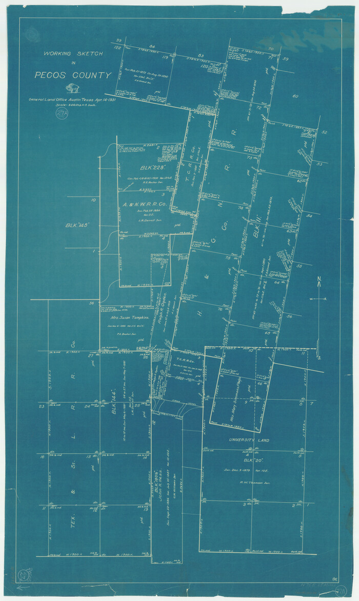 71499, Pecos County Working Sketch 27a, General Map Collection