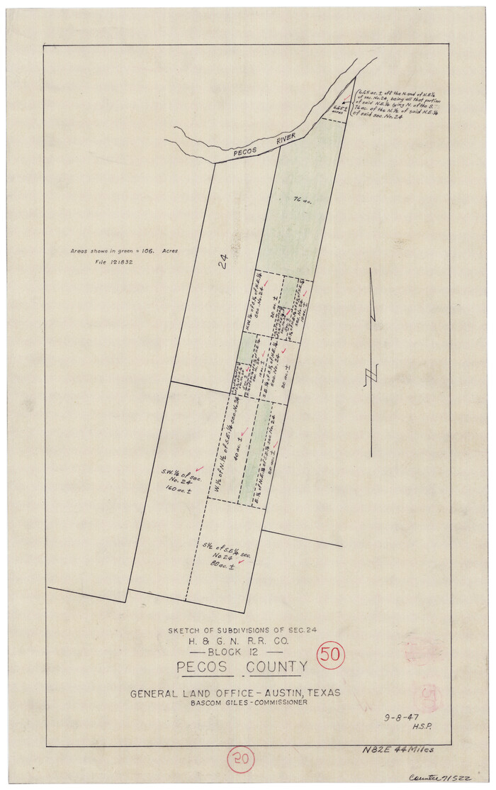 71522, Pecos County Working Sketch 50, General Map Collection
