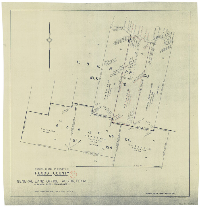 71523, Pecos County Working Sketch 51, General Map Collection
