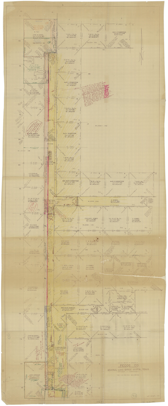 71564, Pecos County Working Sketch 91b, General Map Collection
