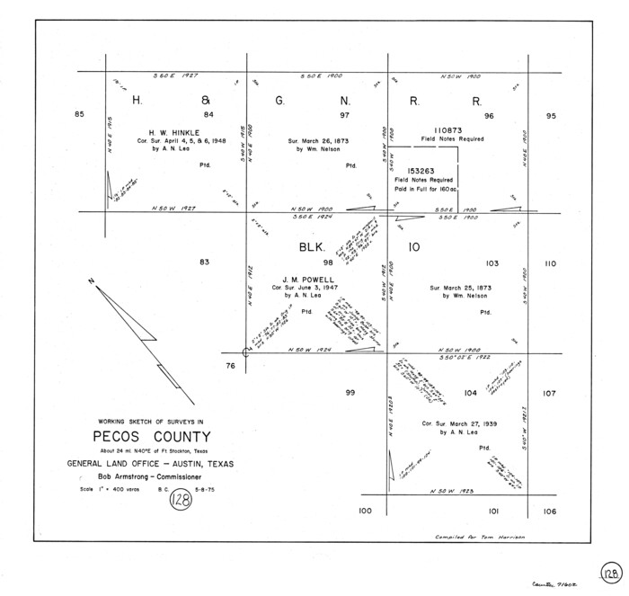 71602, Pecos County Working Sketch 128, General Map Collection