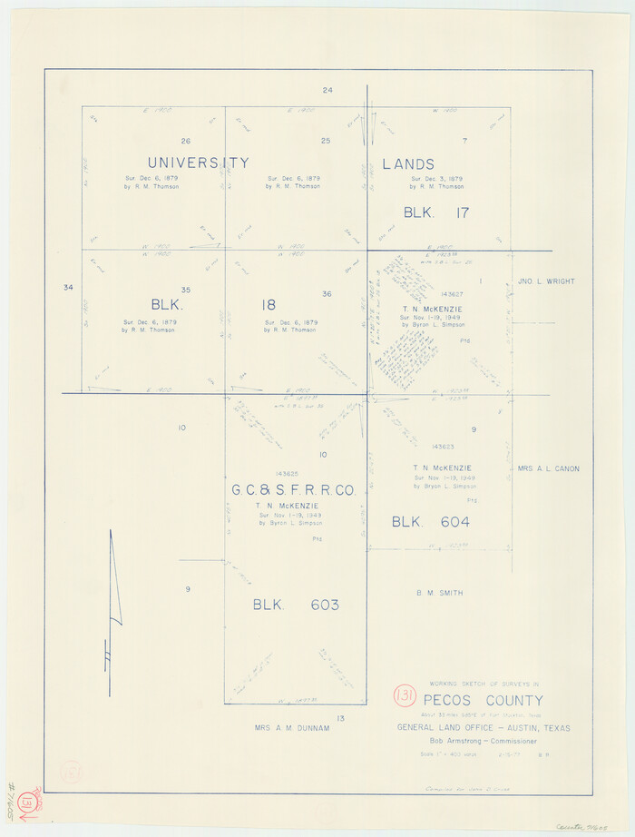 71605, Pecos County Working Sketch 131, General Map Collection