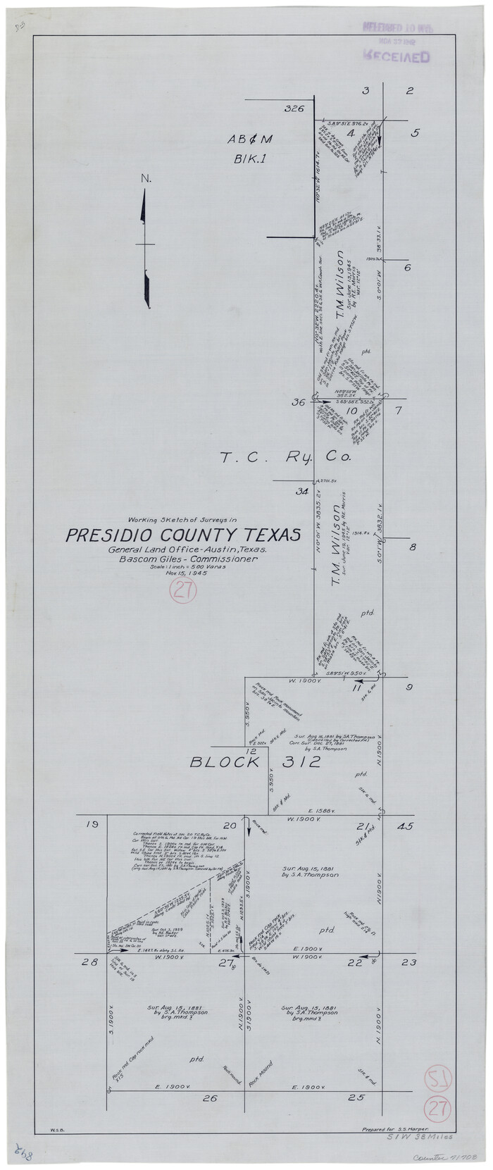 71703, Presidio County Working Sketch 27, General Map Collection